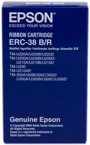 Original Epson C43S015376 / ERC-38 BR Farbband Schwarz Rot