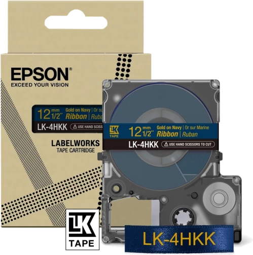 Original Epson LK-4HKK Schriftband Gold auf Marineblau Schriftband 