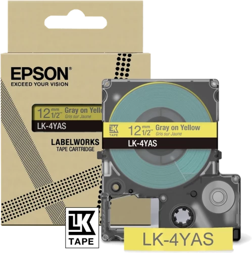 Original Epson LK-4YAS Schriftband Schriftband Gelb Grau