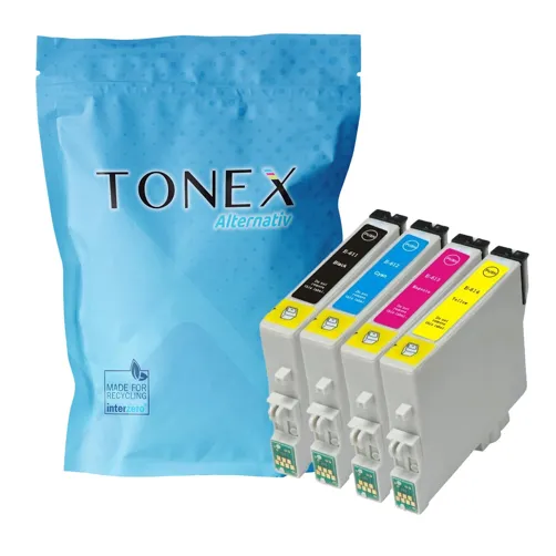 TONEREXPERT Premium Kompatibel für Epson T-0611-T-0614 Tintenpatrone Schwarz Cyan Magenta Gelb Spar-Set