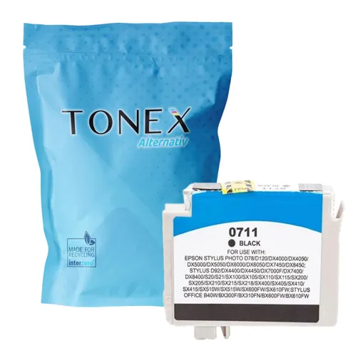 TONEX alternativ für Epson T-0711 / C13T07114012 Tinte Schwarz bis zu 245 Seiten