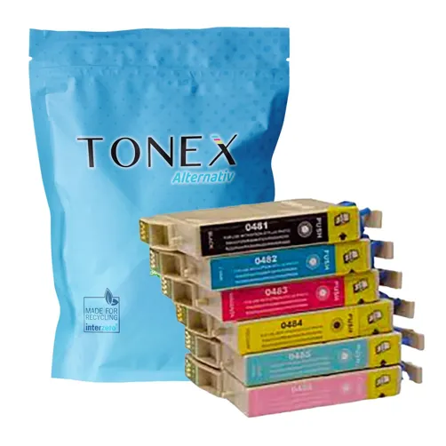 TONEREXPERT Premium Kompatibel für Epson T-0807 / C13T08074011 Tintenpatrone Schwarz Cyan Magenta Gelb Cyan (Hell) Magenta (Hell) 90ml