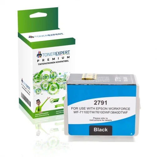 TONEREXPERT Premium Kompatibel für Epson T2791BK Tintenpatrone Schwarz bis zu 1100 Seiten