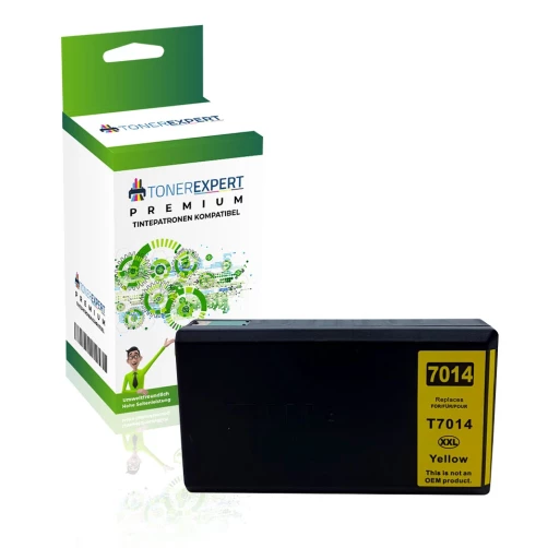 TONEREXPERT Premium Kompatibel für Epson T-7014XXL Tintenpatrone Gelb bis zu 3400 Seiten 34ml