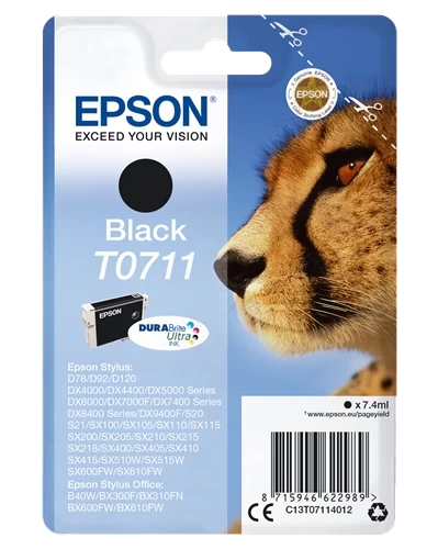 Original Epson T0711 Black Tintenpatrone für ca. 415 Seiten