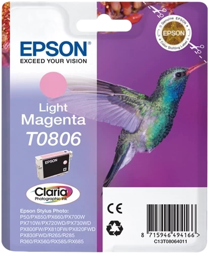 Epson Original T0806 / C13T08064011 Tintenpatrone Magenta (Hell) bis zu 520 Seiten