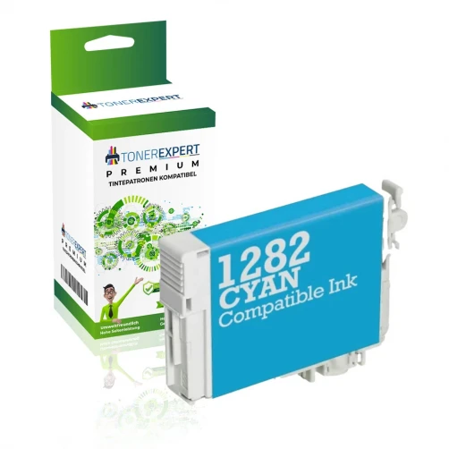 TONEREXPERT Premium Kompatibel für Epson T1282C Tintenpatrone Cyan bis zu 160 Seiten