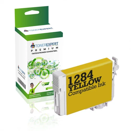 TONEREXPERT Premium Kompatibel für Epson T-1284 Yellow Tintenpatrone