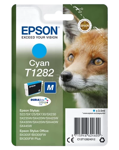 Epson Original T1282 / C13T12824012 Tintenpatrone Cyan bis zu 175 Seiten 4ml