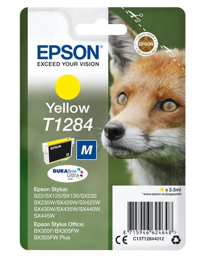 Original Epson T1284 / C13T12844012 Tinte Gelb bis zu 225 Seiten 4ml