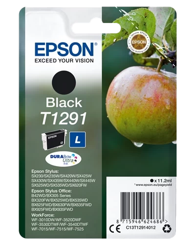 Epson Original T1291 / C13T12914012 Tintenpatrone Schwarz bis zu 380 Seiten 11ml