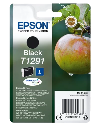 Original Epson T1291 / C13T12914012 Tinte Schwarz bis zu 380 Seiten 11ml