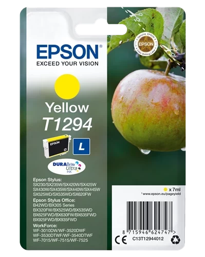 Epson Original T1294 / C13T12944012 Tintenpatrone Gelb bis zu 470 Seiten 7ml