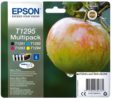 Epson Original T1295 / C13T12954012 Tintenpatrone Schwarz Cyan Magenta Gelb Multipack