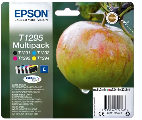 Original Epson T1295 / C13T12854012 Tinte Schwarz Cyan Magenta Gelb Multipack