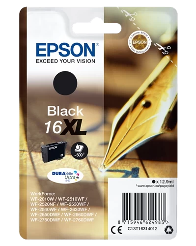 Epson Original 16XL / C13T16314012 Tintenpatrone Schwarz bis zu 500 Seiten 13ml