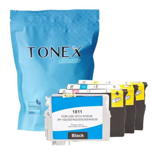 TONEREXPERT Premium Kompatibel für Epson 18XL / T1816 Tintenpatrone Schwarz Cyan Magenta Gelb 45ml Multipack