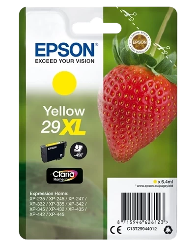 Epson Original 29XL / C13T29944012 Tintenpatrone Gelb bis zu 450 Seiten