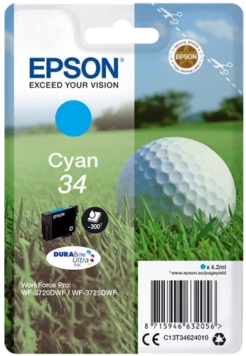 Original Epson 34 / C13T34614010 Tinte Schwarz Cyan bis zu 350 Seiten 6ml