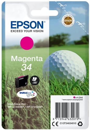 Epson Original 34 / C13T34634010 Tintenpatrone Magenta bis zu 300 Seiten