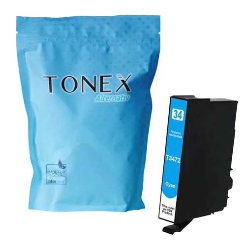 TONEX alternativ für Epson 34XLC / T3472 Tinte Cyan bis zu 950 Seiten