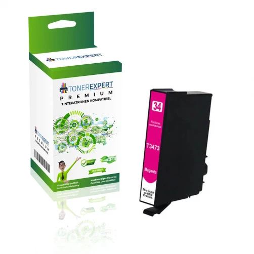 TONEREXPERT Premium Kompatibel für Epson 34XLM / T3473 Tintenpatrone Magenta bis zu 950 Seiten