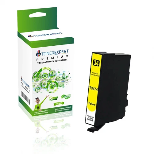 TONEREXPERT Premium Kompatibel für Epson 34XLY / T3474 Tintenpatrone Gelb bis zu 950 Seiten