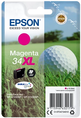 Epson Original 34XL / C13T34734010 Tintenpatrone Magenta bis zu 950 Seiten 11ml