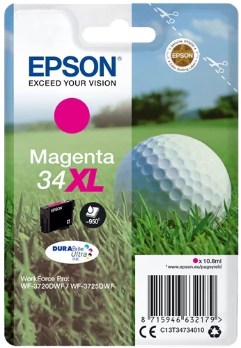 Original Epson 34XL / C13T34734010 Tinte Magenta bis zu 950 Seiten 11ml