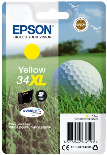 Original Epson 34XL / C13T34744010 Tinte Gelb bis zu 950 Seiten 11ml