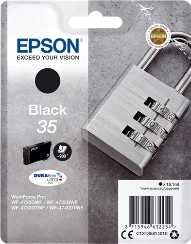 Original Epson 35 / C13T35814010 Tinte Schwarz bis zu 950 Seiten 16ml