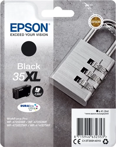 Epson Original 35XL / C13T35914010 Tintenpatrone Schwarz bis zu 2600 Seiten 41ml