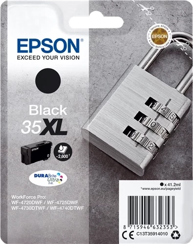 Original Epson 35XL / C13T35914010 Tinte Schwarz bis zu 2600 Seiten 41ml