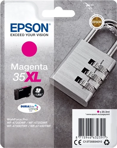 Epson Original 35XL / C13T35934010 Tintenpatrone Magenta bis zu 1900 Seiten 20ml