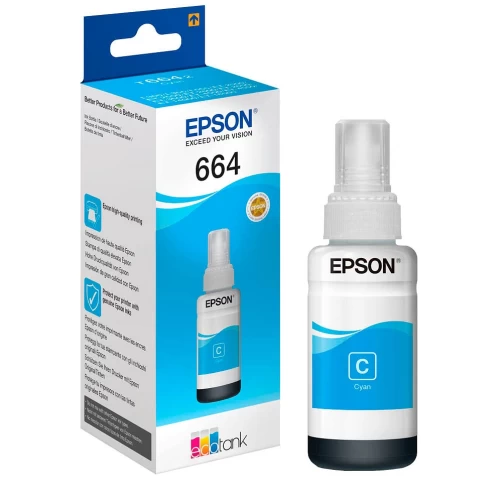 Original Epson 664 / C13T664240 Tinte Cyan bis zu 7500 Seiten 70ml