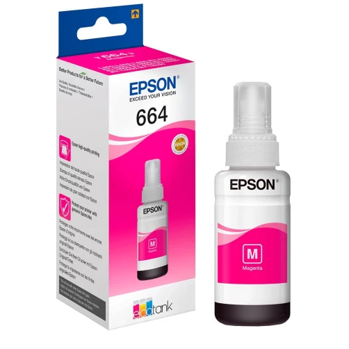 Epson Original 664 / C13T664340 Tintenpatrone Tintenflasche Magenta bis zu 7500 Seiten 70ml