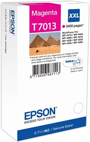 Original Epson T-7013XXL / C13T70134010 Tinte Magenta bis zu 3400 Seiten 34ml