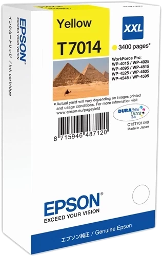 Epson Original T-7014XXL / C13T70144010 Tintenpatrone Gelb bis zu 3400 Seiten 34ml