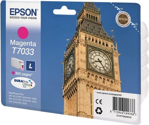 Epson Original T7033 / C13T70334010 Tintenpatrone Magenta bis zu 800 Seiten 10ml