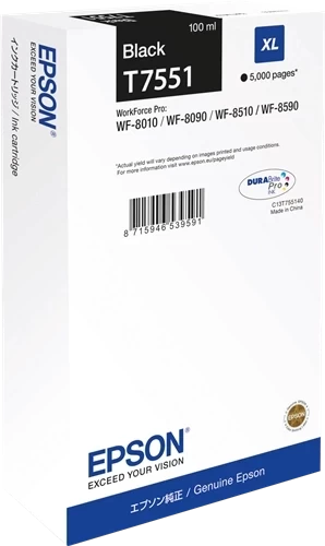 Epson Original T7551 / C13T755140 Tintenpatrone Schwarz bis zu 5000 Seiten 100ml