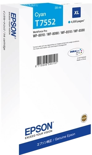 Epson Original T7552 / C13T755240 Tintenpatrone Cyan bis zu 4000 Seiten 39ml