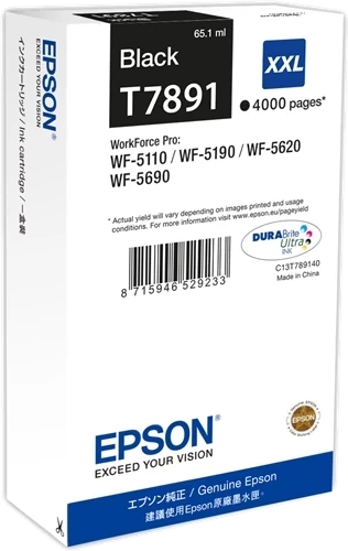 Epson Original T7891 / C13T789140 Tintenpatrone Schwarz bis zu 4000 Seiten 65ml