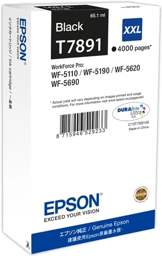 Original Epson T7891 / C13T789140 Tinte Schwarz bis zu 4000 Seiten 65ml