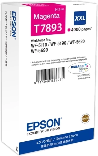 Epson Original T7893 / C13T789340 Tintenpatrone Magenta bis zu 4000 Seiten 34ml
