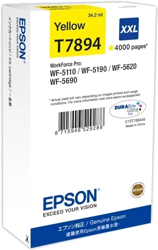 Epson Original T7894 / C13T789440 Tintenpatrone Gelb bis zu 4000 Seiten 34ml