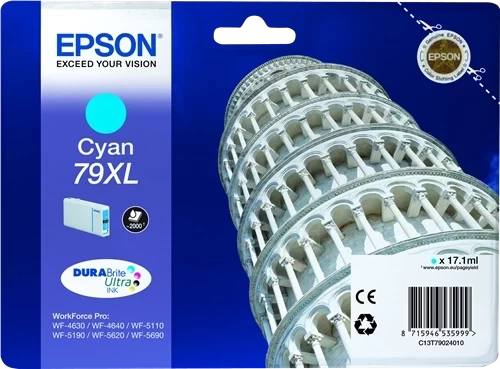 Epson Original 79XL / C13T79024010 Tintenpatrone Cyan bis zu 2000 Seiten 17ml