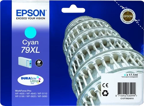 Original Epson 79XL / C13T79024010 Tinte Cyan bis zu 2000 Seiten 17ml