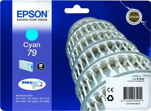 Epson Original 79 / C13T79124010 Tintenpatrone Cyan bis zu 800 Seiten 7ml