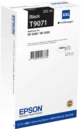 Original Epson C13T90714N / T9071 XXL Tinte Schwarz bis zu 10000 Seiten 202ml
