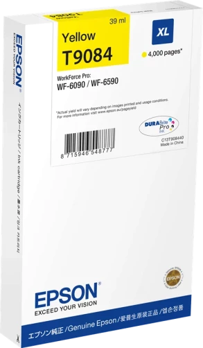 Original Epson C13T90844N / T9084 XL Tinte Gelb bis zu 4000 Seiten 39ml